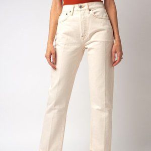 RE/DONE High Rise Stove Pipe in Vintage White Worn